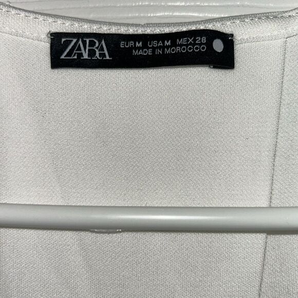 Zara Midi Off White Stretchy Dress(Size Medium) - Picture 7 of 8